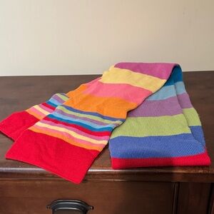 6’ - 100% wool Colorful Striped Scarf